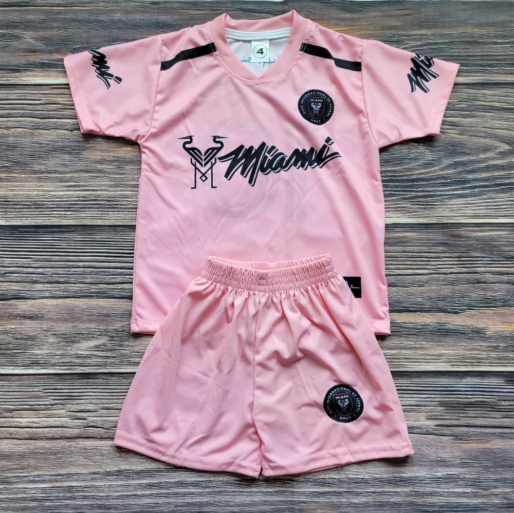 Miami Home Kid's Soccer Uniform Messi 10 - Picture 3 of 3